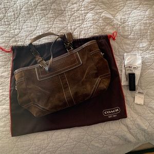 Authentic Brown Suede Coach Bag